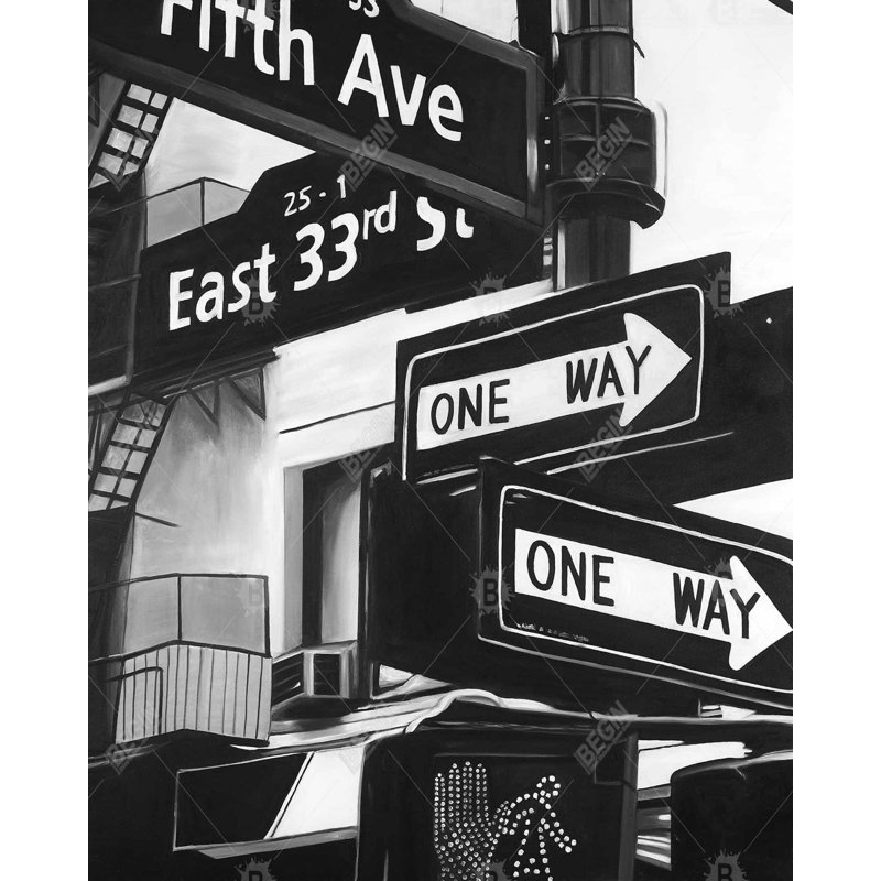 Toile New York City, décor encadré noir et blanc