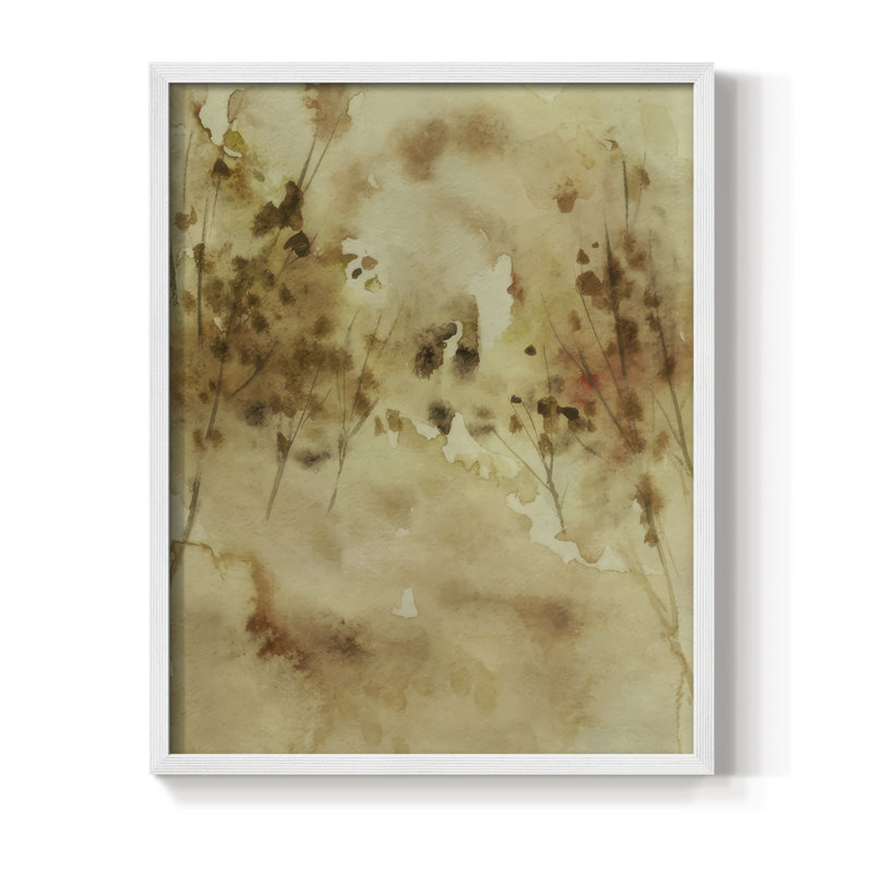 «Yellow Memory I», reproduction encadrée - bois massif, H 11 po x l 9 po, Blanc