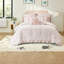 Ensemble de literie pour grand lit double rose, ensemble de chambre à coucher en microfibre à volants