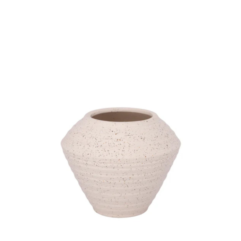 Ceramic Pot Sandstone, 8.5" H x 9.5" x W x 9.5" D