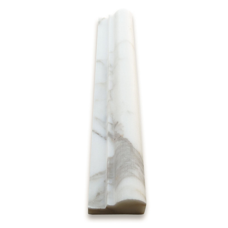 12" x 2" Marble Mosaic Wall & Floor Tile, Gray/White