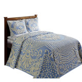 Florence Standard 100% Cotton Floral Pattern Coverlet/Bedspread