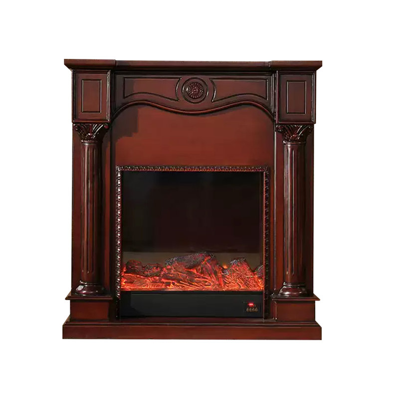 Walnut Solid Wood Electric Fireplace
