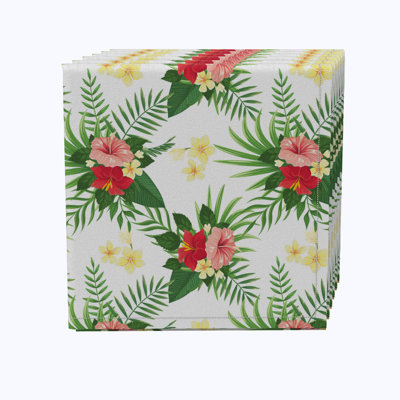 Cotton Twill Floral Square Napkin
