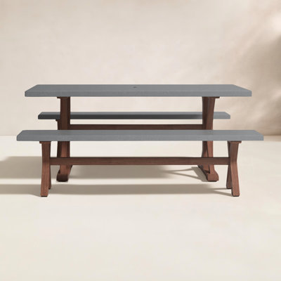 Fleur 74" Eucalyptus Patio Dining Set
