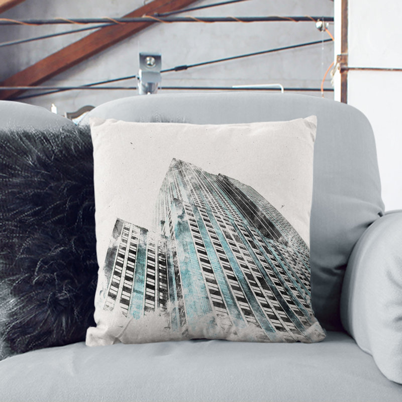 Square Throw Cushion, Stone, 40cm H x 40cm W x 15cm D