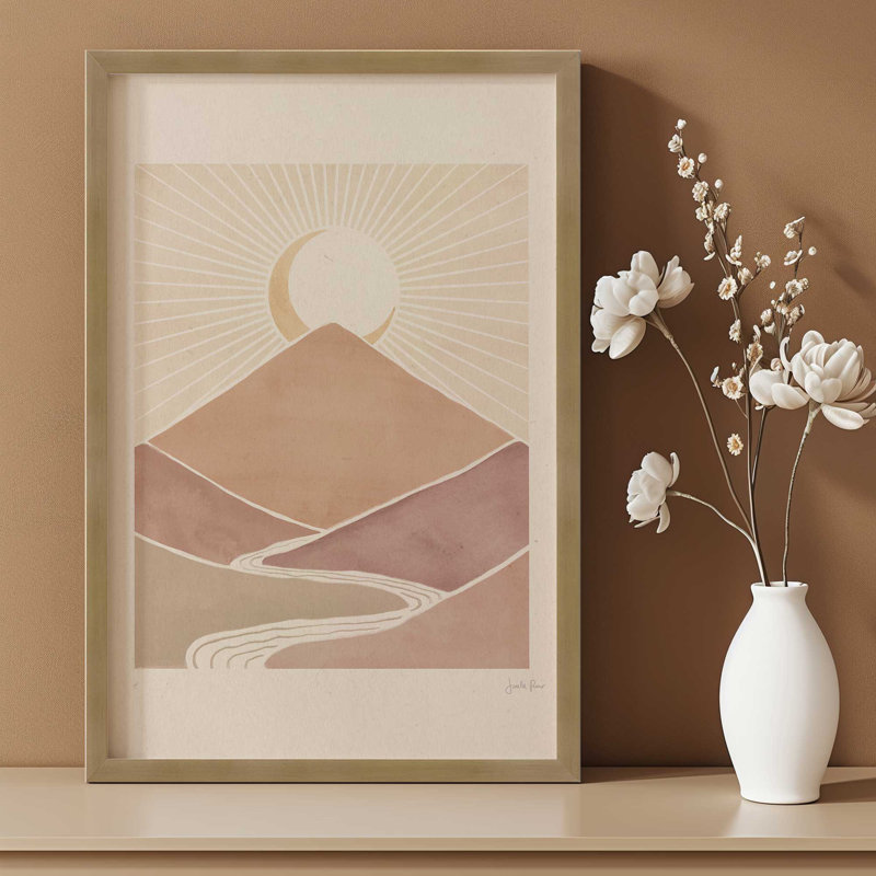 «Sunset Tranquility», Cadre doré brossé, H 11,25 po x l 11,25 po