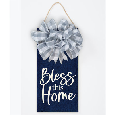 Bless This Home Wood Plaque 13.625"x6.75"