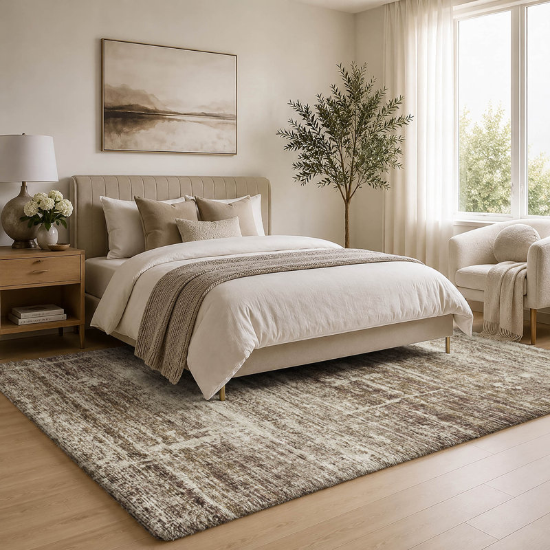 Tapis moderne Dream Shag ADS747, lavable à la machine de qualité supérieure, Brown, 8' x 10'
