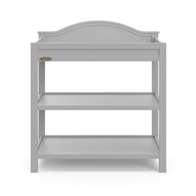 Pebble Gray Pine Wood Changing Table with Safety Strap