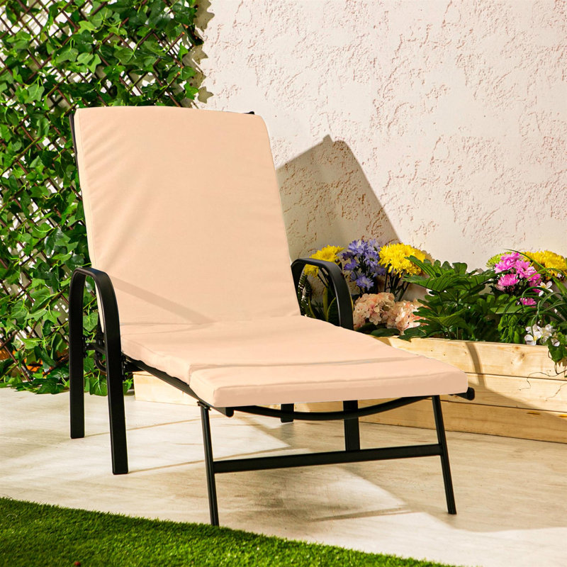 Harbour Housewares - Sussex Sun Lounger & Cushion, Beige