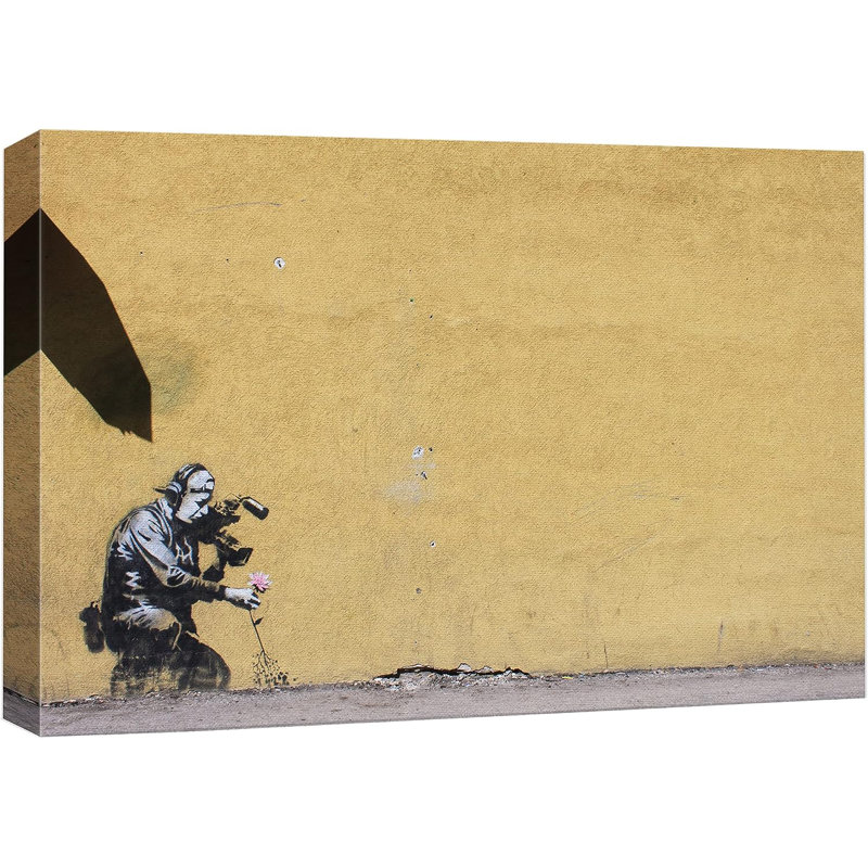 Impression sur toile Banksy, Toile tendue, H 12 po x l 18 po x P 1,5 po