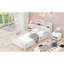 Lit simple avec rangement à DEL, tête de lit et garde-corps blanc - Répondez aux attentes de votre chambre-1118917022-1118917017