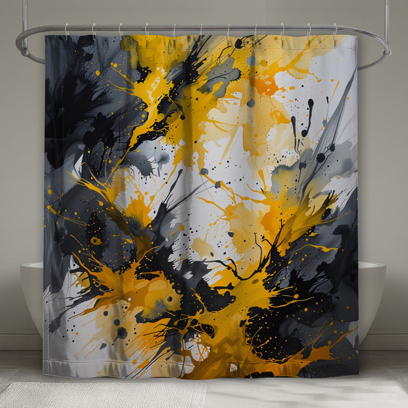 Rideau de douche Abstract Splatter, 70in W x 84in H