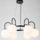 Royelle 6 - Light Dimmable Wagon Wheel Modern Glass Bubble Chandelier