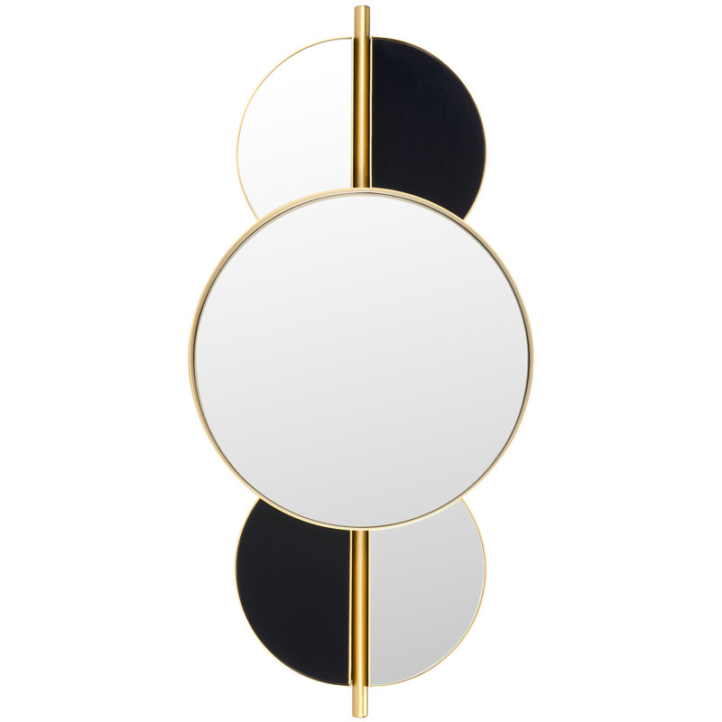 Uddevalla Iron Circle Wall Mirror, White/Black