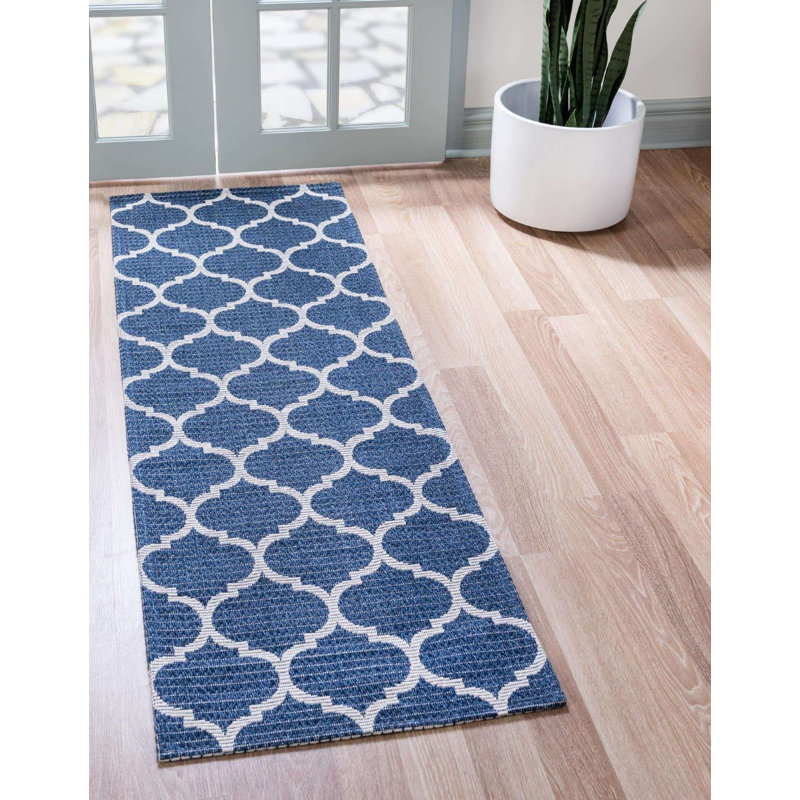 California Cotton Abstract Indoor Rug, Runner 2'2" x 7'4"