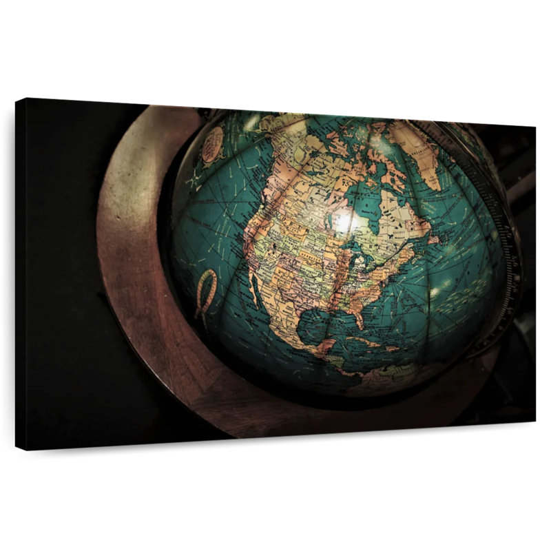 Aliaz Globe Vintage Map, 24" H x 36" W