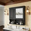 Armoire à pharmacie à miroir de 30 pouces avec tablettes ouvertes, rangement mural mural avec portes et miroir, tablette réglable, armoire de rangement pour salle de bain au-dessus de la toilette-137690291