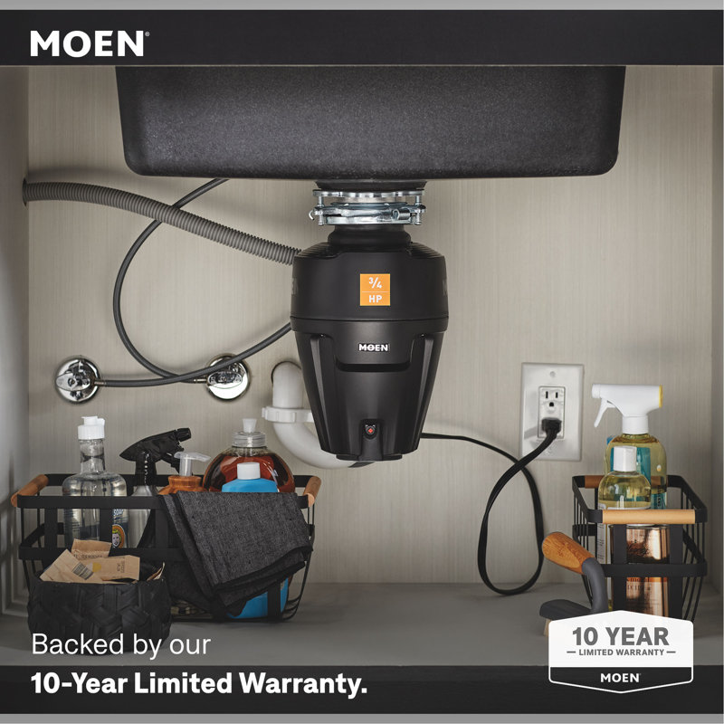 Moen Host Ex Series 3/4 HP Continuous Feed Space Saving Garbage Disposal