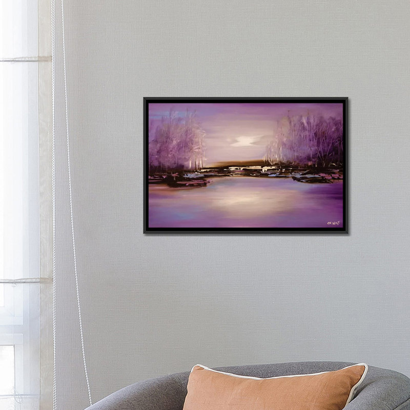 " Bliss " by Osnat Tzadok, 18" H x 26" W x 1.5" D, Black Framed Canvas, No Mat