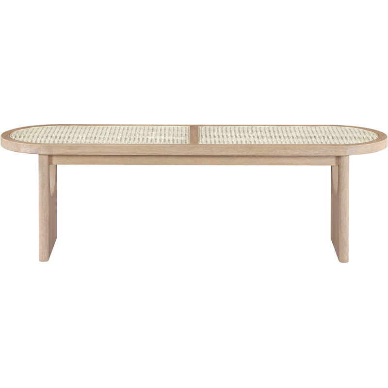 Banc en bois massif naturel Canovia, Naturel