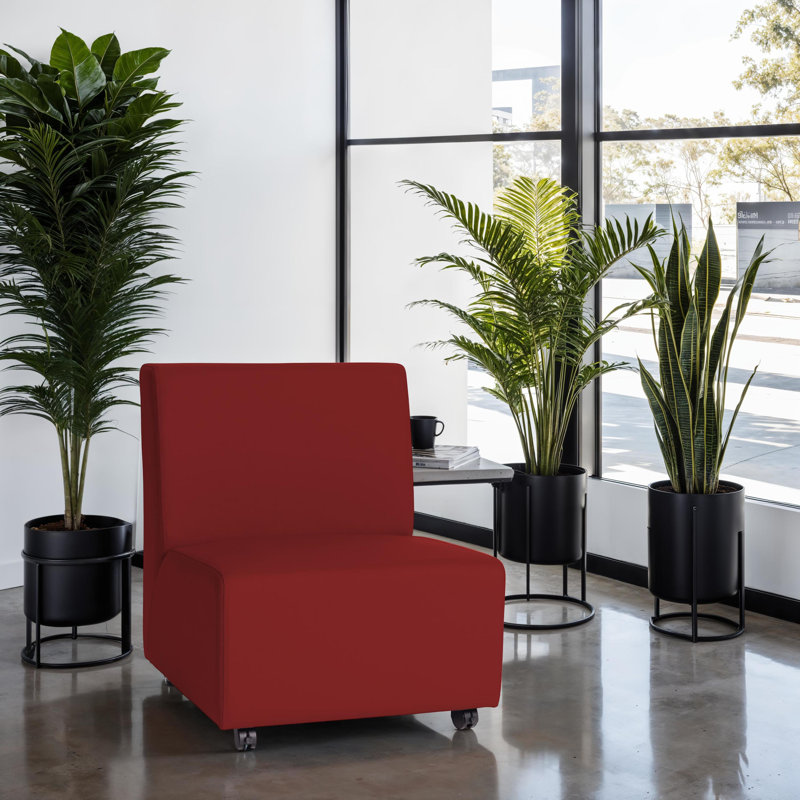 Fauteuil mobile rembourré Pro Series - noir, Rouge