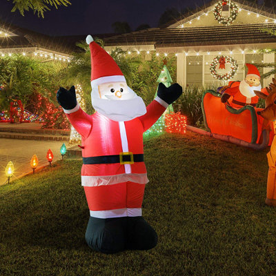 Weather Inflatable 4ft Tall Santa Claus Xmas Decoration Airblown Welcoming Light