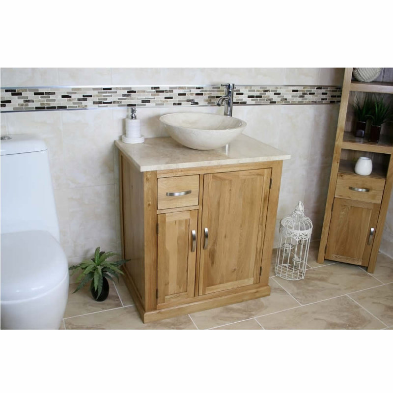 Dehn 750mm Single Bathroom Vanity with Vessel Stone Basin