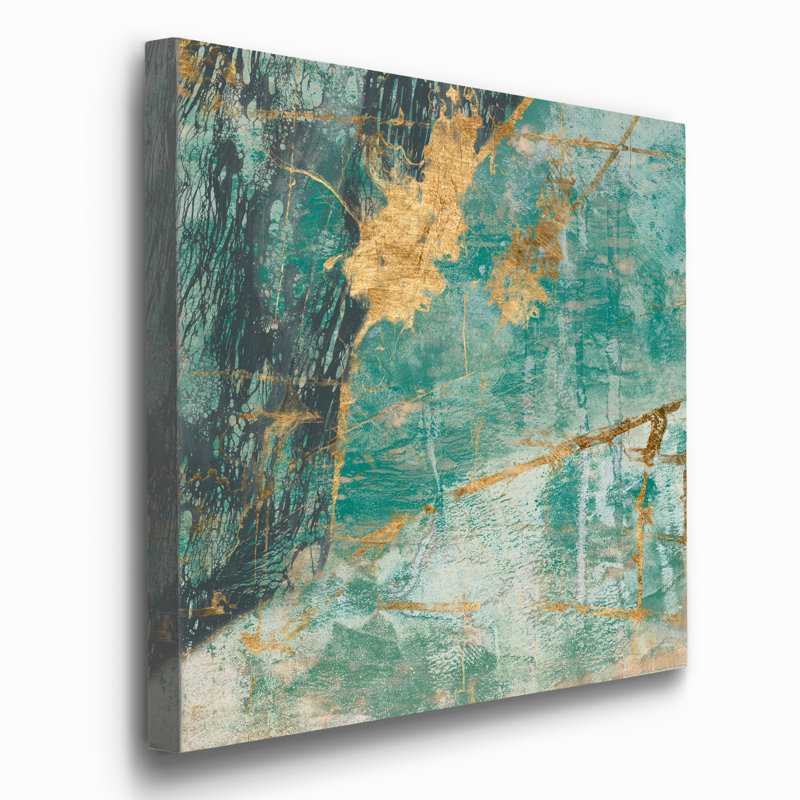 «Teal Lace I», reproduction sur toile tendue, H 24 po x l 24 po x P 1 po