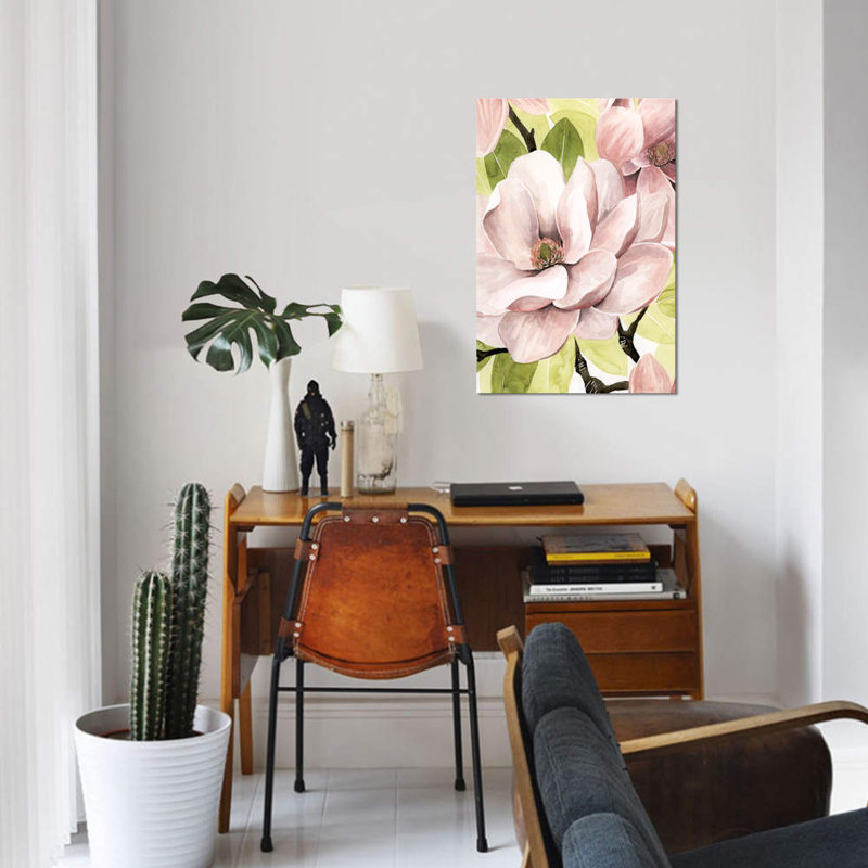 «Blush Magnolia II», impression sur toile, H 18 po x l 12 po x P 1,5 po, Toile tendue, Pas de tapis