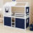 Yaraghi Bunk Wood House Bed with Tent-363034484-363034505