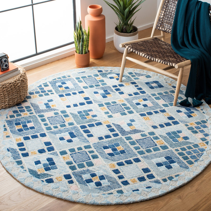 Starbuck Hand Tufted Wool And Cotton With Latex Southwestern Rug, Round 6'