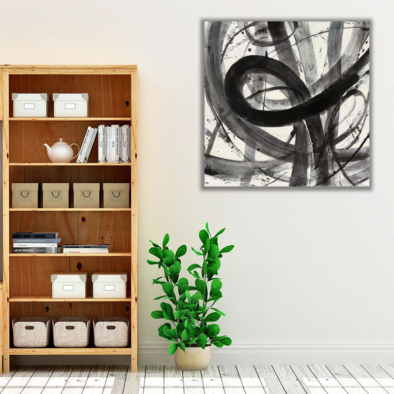 Roller Coaster I Black and White - reproduction d'art sur toile, H 12 po x l 12 po