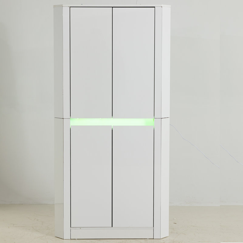 Mirror Corner Cabinet, White