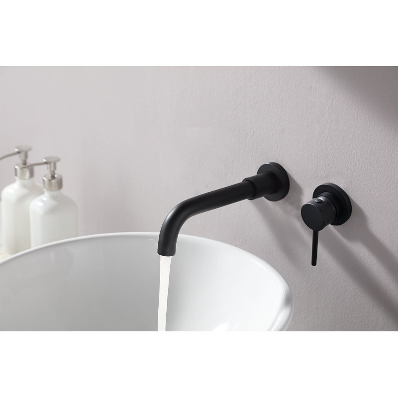 Wall Mounted Optional Single-handle Bathroom Faucet, Matte Black