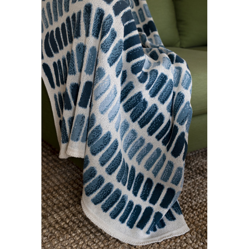 Knitted Throw Blanket, Blue