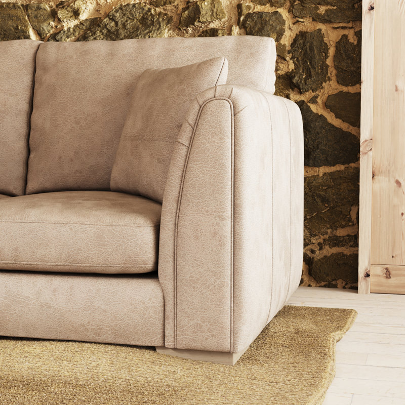 Bablu 5 Seater Faux Leather Corner Sofa , Mink