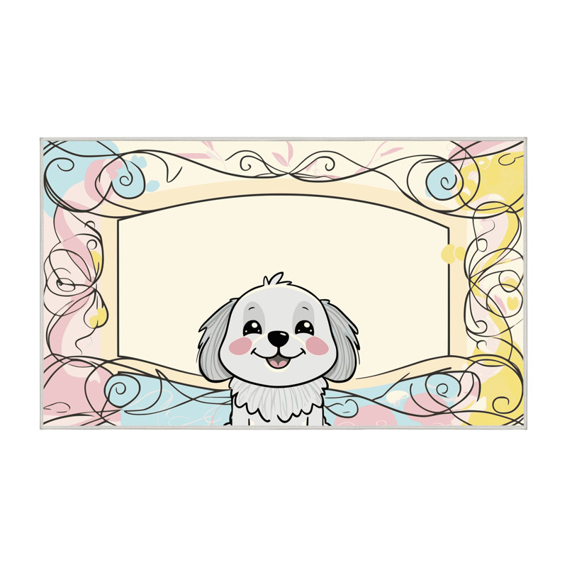 Tapis pour enfants mignons lavables Dakota Fields, Rectangulaire 2 pi x 3 pi