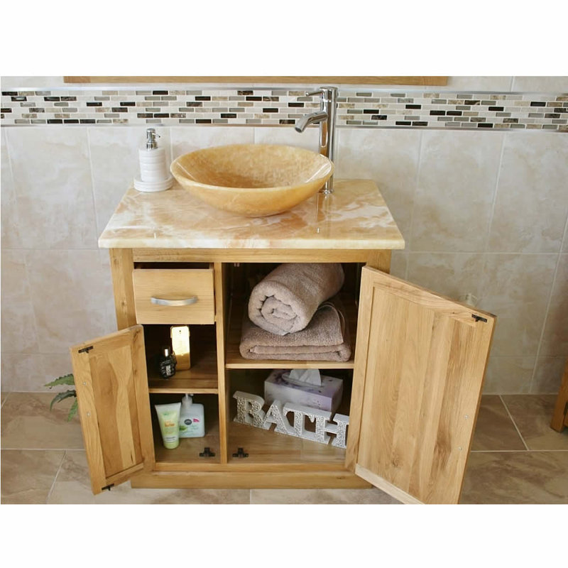 Deberry 750mm Single Bathroom Vanity with Vessel Stone Basin