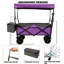 Chariot pliable de 480 lb avec auvent, poussette de chariot avec roues tout-terrain de 7 po, chariot pliable léger, grande capacité pour le camping, le magasinage, les sports et le jardin, mauve avec moustiquaire
