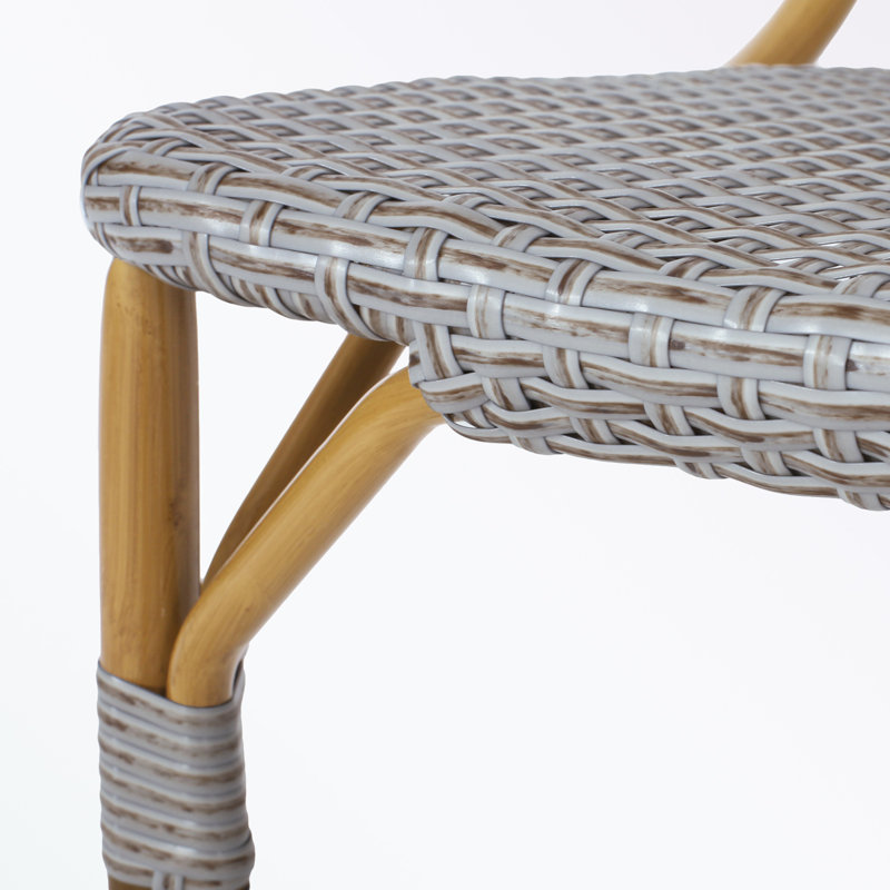 Ensemble de 2 chaises d'extérieur en rotin et aluminium sans accoudoirs en PE