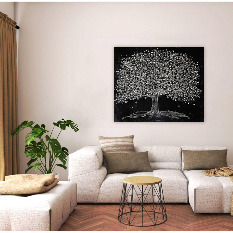 "Celestial Bloom", art mural sur toile, Toile tendue, H 16 po x l 24 po