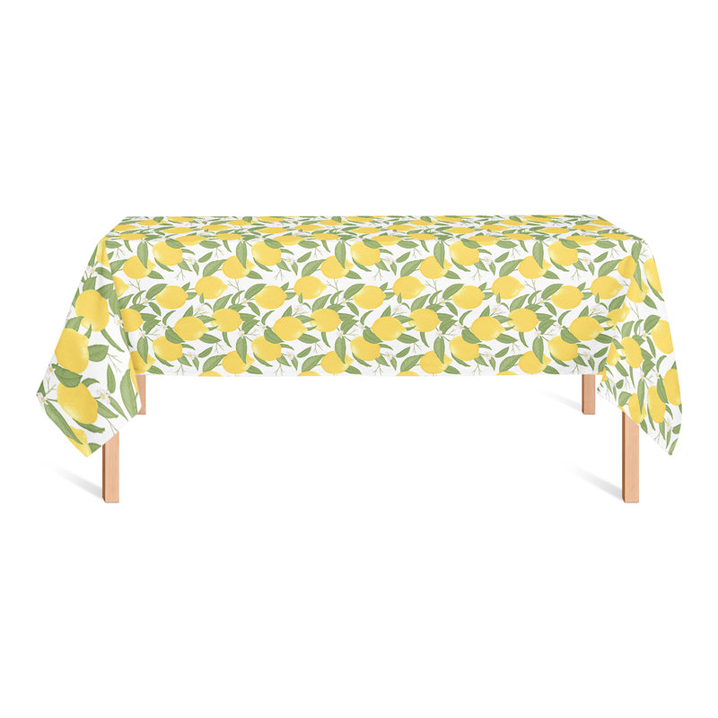 Nappe blanche à motif citron 3, Blanc