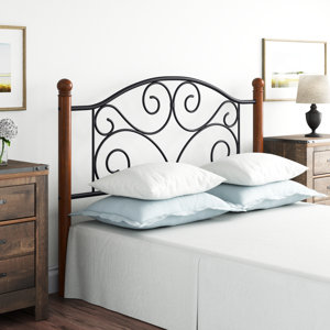 Analisha Metal and Solid Wood Post Headboard