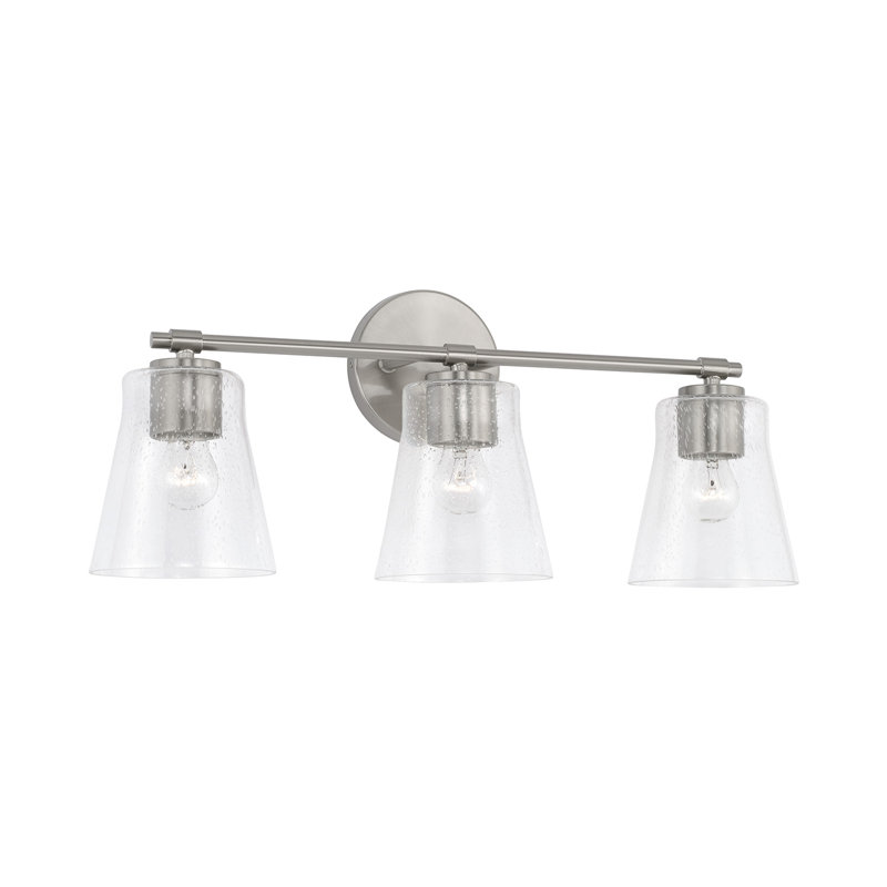 3 - Light Dimmable Vanity Light, Brushed Nickel