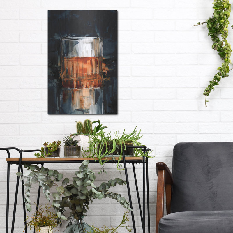 «Bourbon Glass 3» par Ethan Harper, art mural en métal, H 16 po x l 12 po