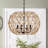 Penland 20-in 4-light Rustic Natural Jute Rope Woven Globe Pendant Light With Brown Canopy