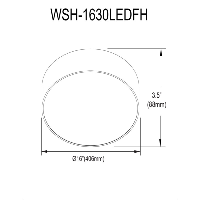 Plafonnier encastré Walsh, Laiton vieilli, 30 W, 3.5" H x 16" W x 16" D