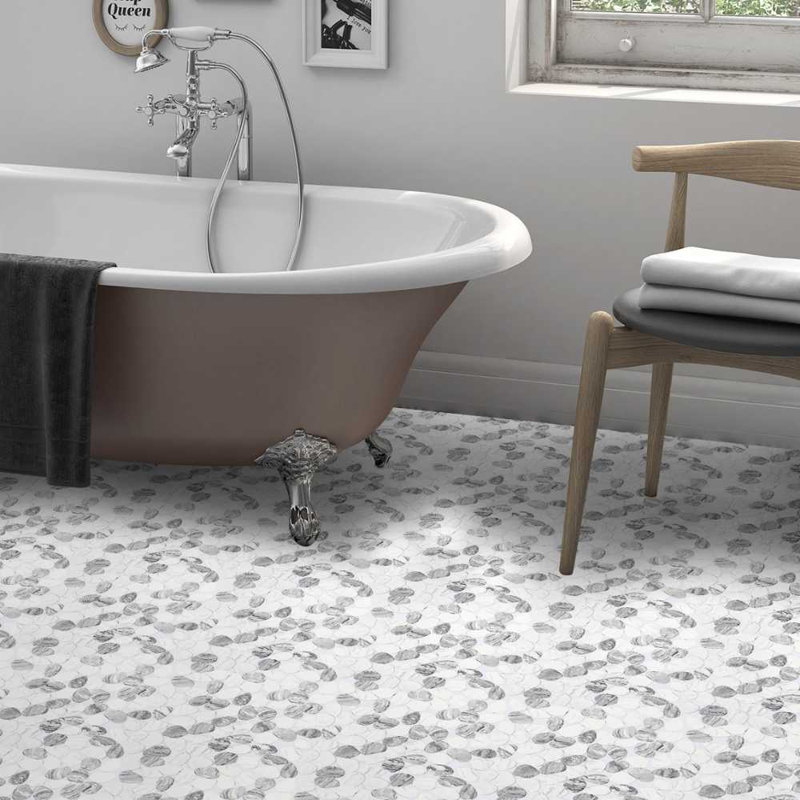 Recycled Cenote Pebble 13" x 13" Glass Wall & Floor Tile, Blend Multicolored